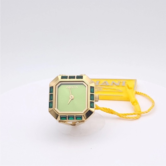 Invicta Mini Angel Women’s Ring Watch 49583 – Gold Tone Green Dial New in Box - Picture 6 of 11